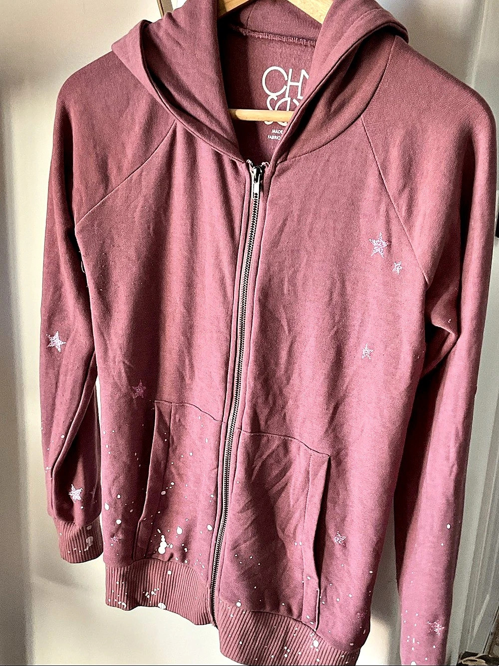 Chaser Zip-Up Hoodie Pink Size Small